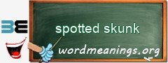 WordMeaning blackboard for spotted skunk